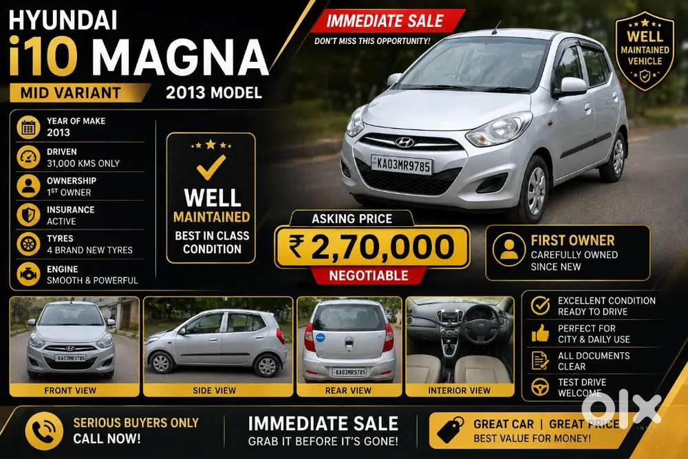 Hyundai I10 Magna 2013 Car