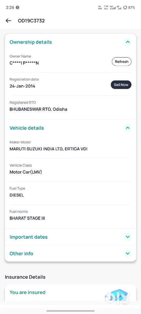 Maruti Suzuki Ertiga 2014 Diesel 190000 Km Driven