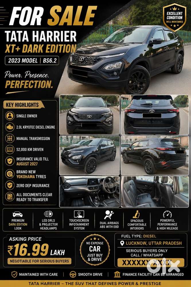 2023 Tata Harrier Xt Plus Dark Diesel
