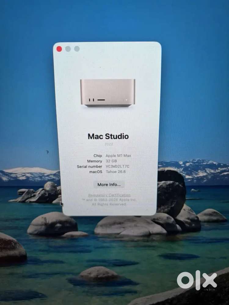 2022 Apple Mac Studio M1 Max 32 Core 3.2GHz 32GB RAM 1TB SSD