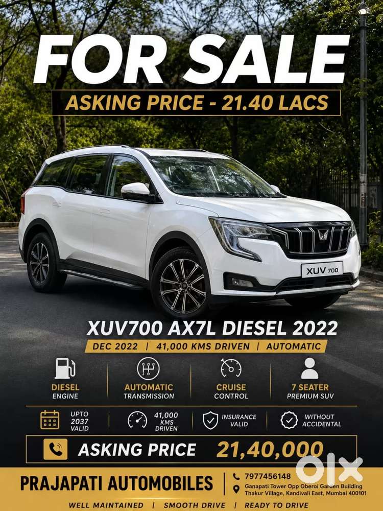 Mahindra Xuv700 2.2 Ax 7 Diesel At Luxury Pack Str, 2022, Diesel