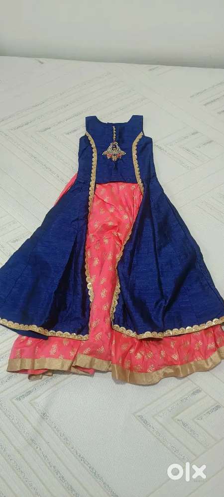 Beautiful girls ethnic party wear dress blue and pink combination - Kids in  undefined, - 1843103728
