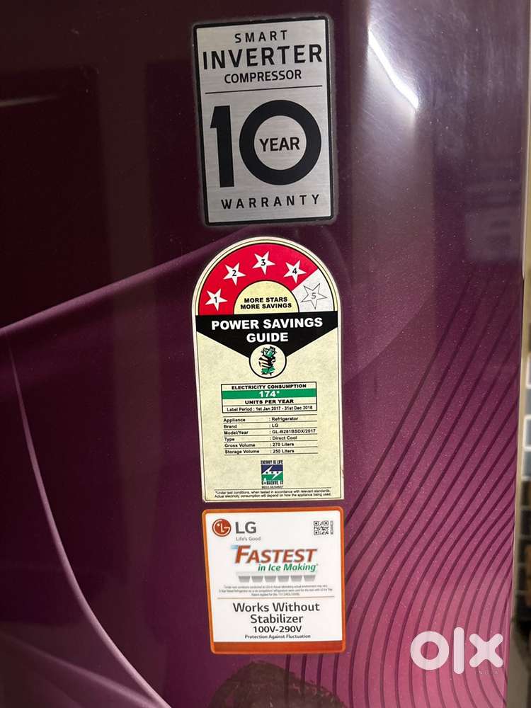 LG 4 star fridge 270L