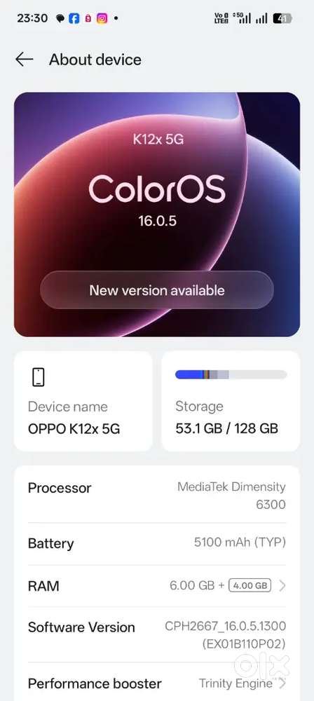 Oppo k12x 5g 8/128
