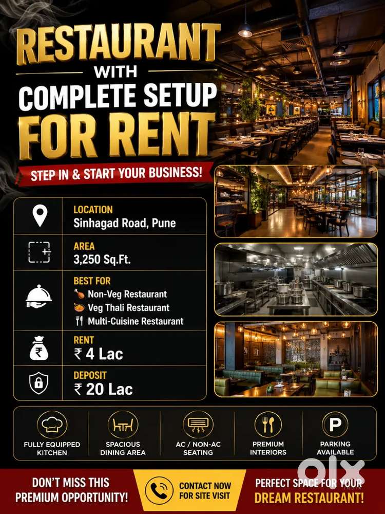 RESTAURANT WITH COMPLETE SETUP FOR RENT