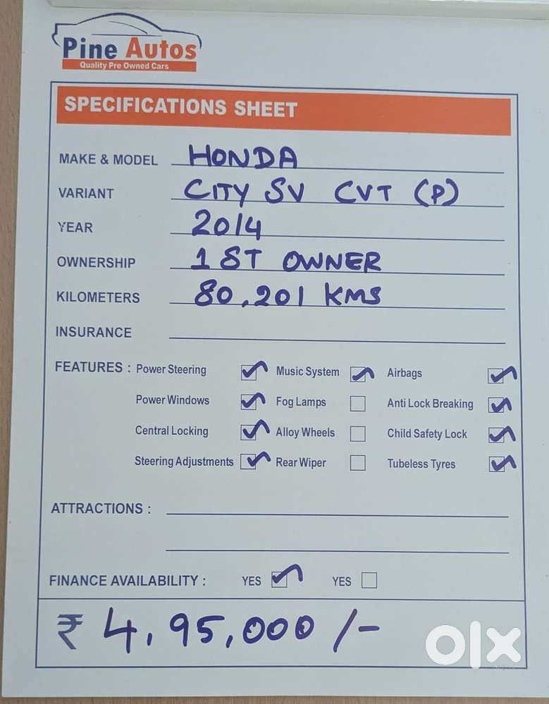 Honda City 2015-2017 I Vtec Cvt Sv, 2014, Petrol