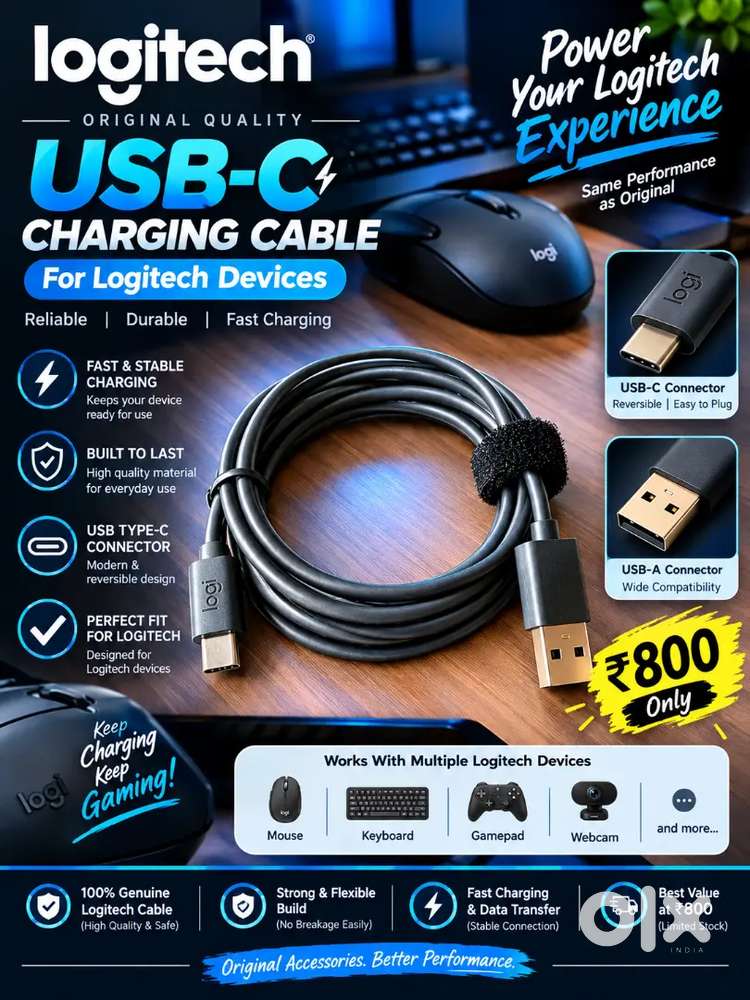USB-C Charging Cable for Logitech