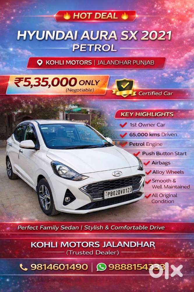 Hyundai Aura 1.2 Sx Petrol Manual, 2021, Petrol