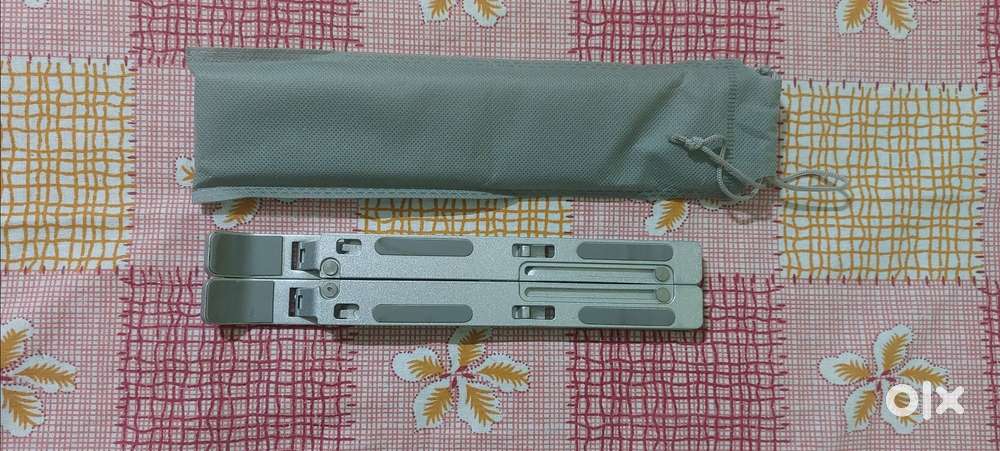Ergonomic Foldable Metallic Laptop Riser with Carrying Pouch