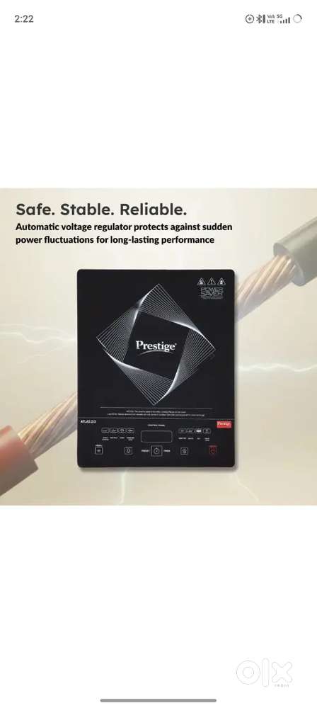 Prestige 2000 W Induction Cooktop Touch Panel

Color: Black,Red