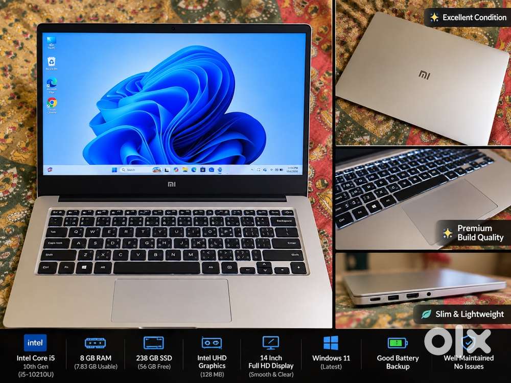 Mi notebook 14 laftop metal body look like apple mackbook