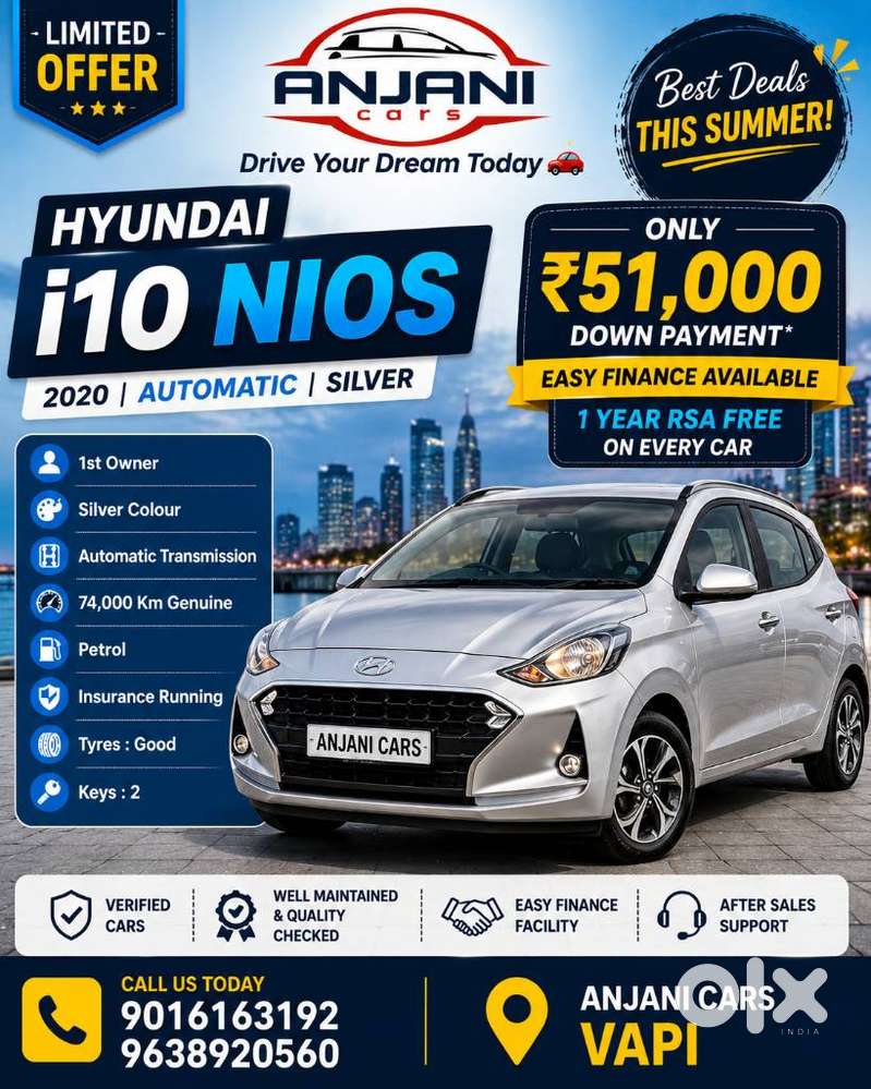 Hyundai Grand I10 Nios Sportz 1.2 At, 2020, Petrol