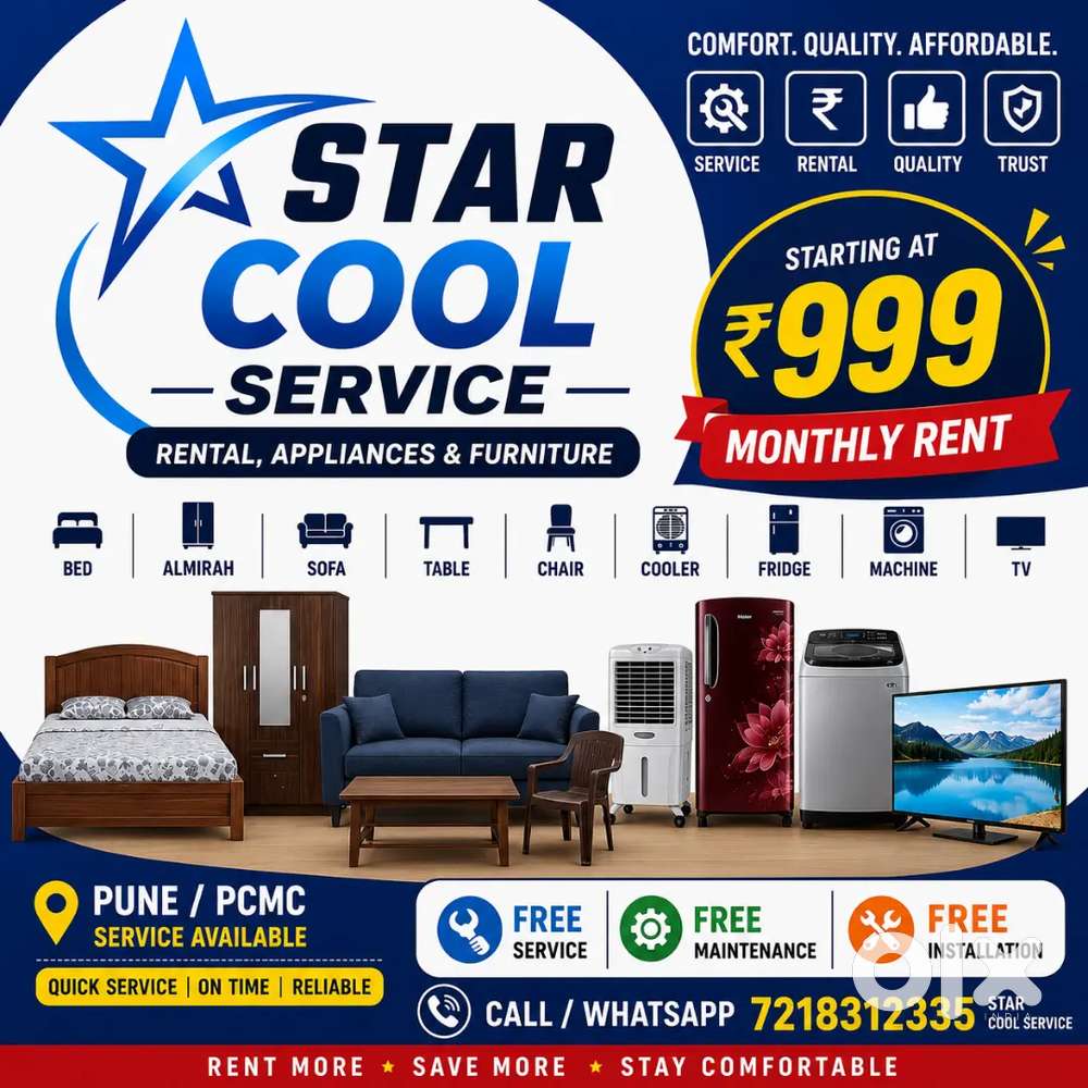 Rental service Fridge Washing machine and furniture