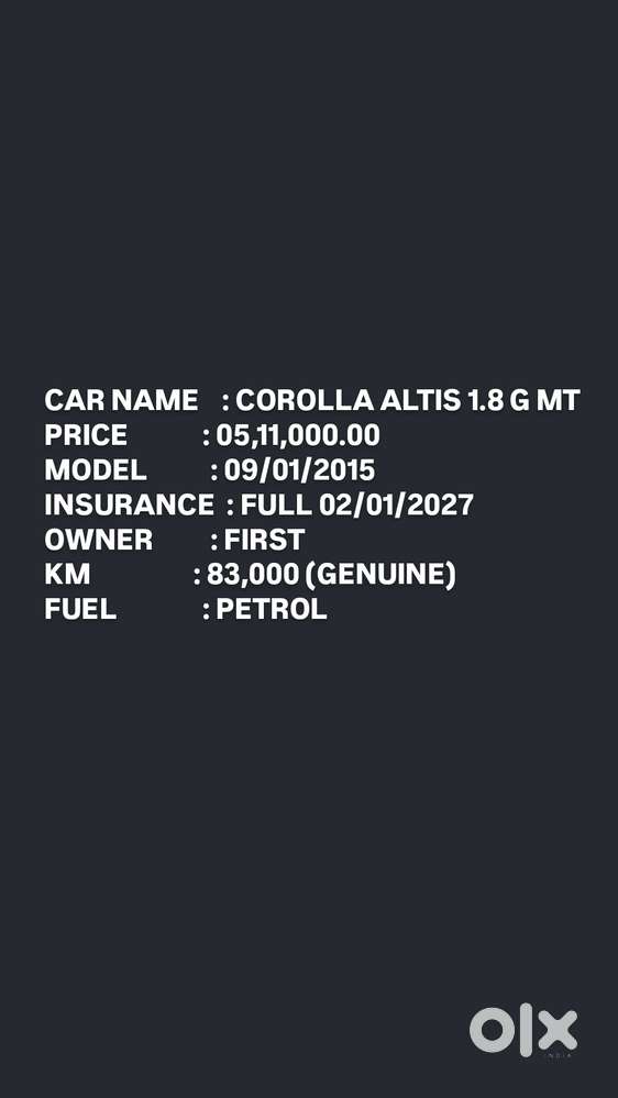 Toyota Corolla Altis 2013-2017 G Mt, 2015, Petrol