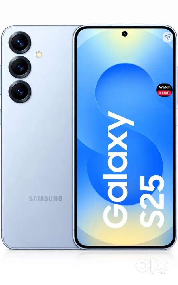Model samsung s25 of icy blue color