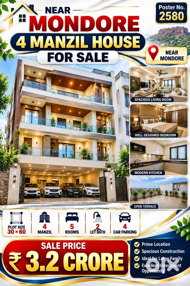 4-Manzil House for Sale Near Mondore &ndash; 30 &times; 60