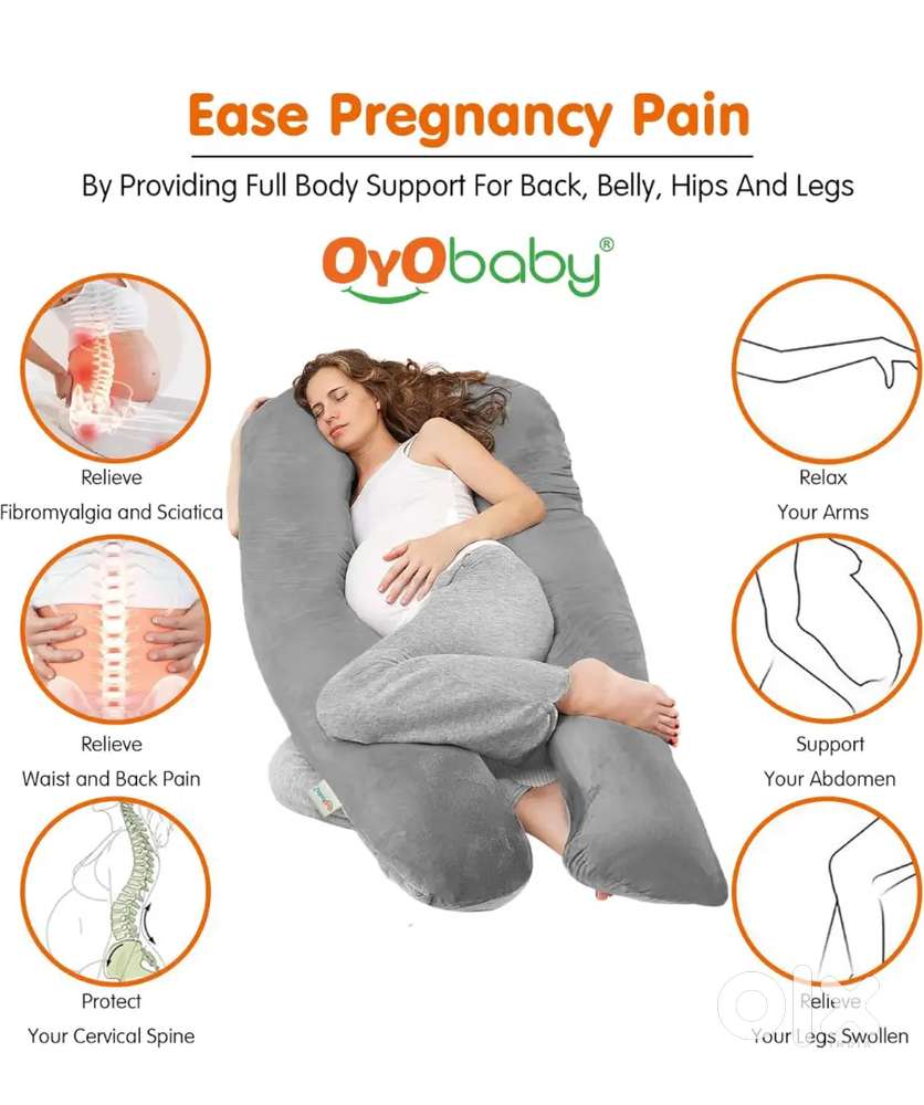 OYO BABY Pregnancy Pillows J-Shape- Beds Wardrobes