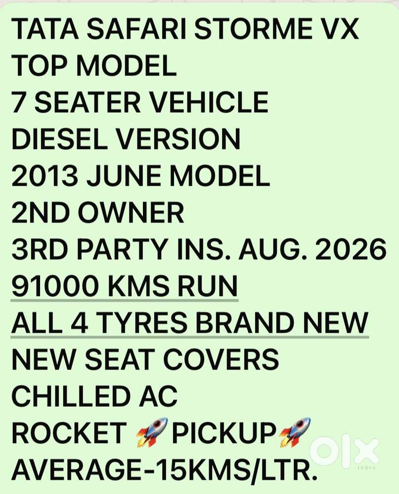 Tata Safari Storme [ ] 2.2 Vx 4x2, 2013, Diesel