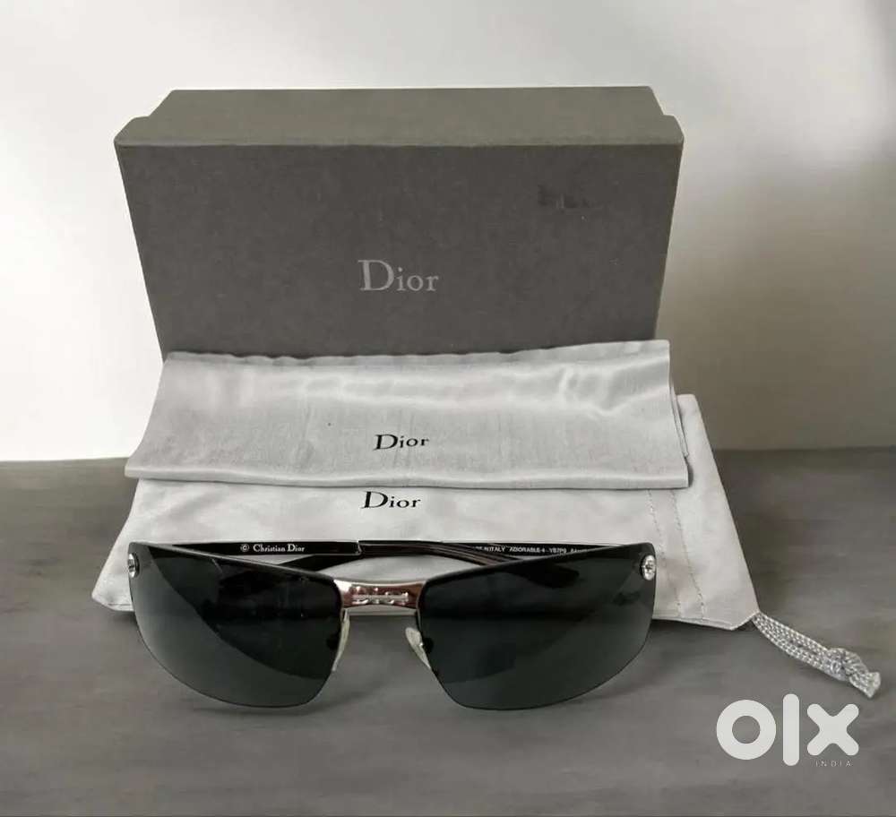 Authentic CHRISTIAN Dior Cuban Rimless Sunglasses - Y2K Silver