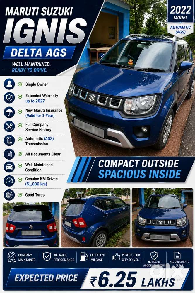  Single Owner
 Extended Warranty Up To 2027
 New Maruti Insurance