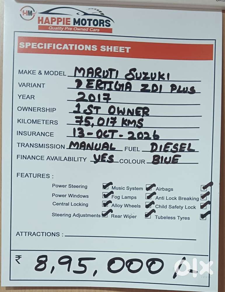 Maruti Suzuki Ertiga 1.3 Zdi Plus, 2017, Diesel