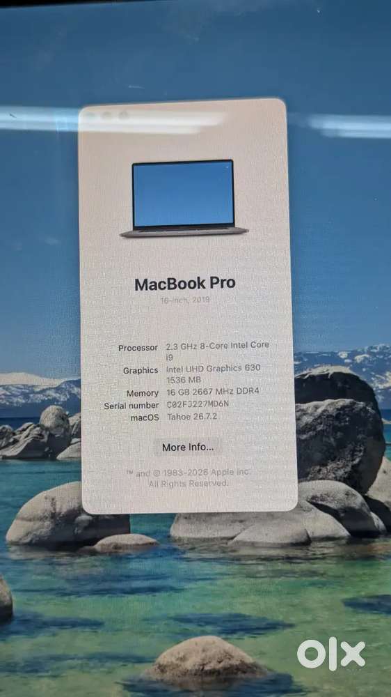 Macbook pro 
i9
Processor 2.3 GHz 8-Core Intel