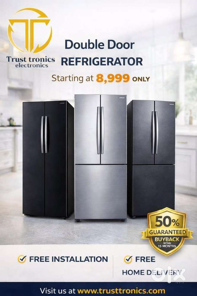 Starting @8,999 double door refrigerator with warranty - Fridges