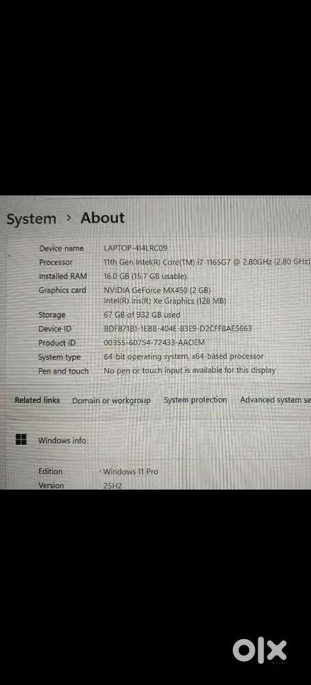 Thinkpad T14 i7, 1TB, 2Gb Graphic, 16GB, Windows 11, Company Laptop,