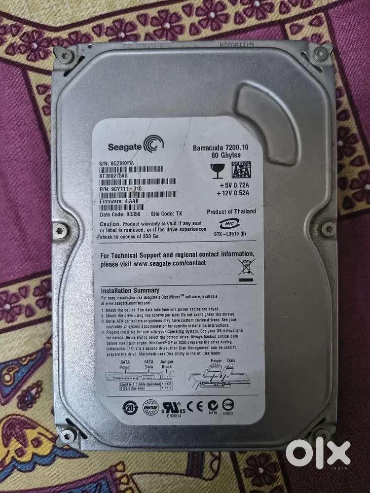 Seagate 80GB SATA HDD &ndash; Working Condition