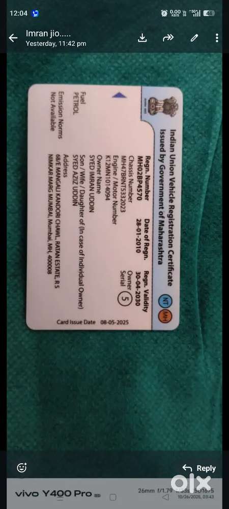 Swift Vxi Well Maintained Valid 2030