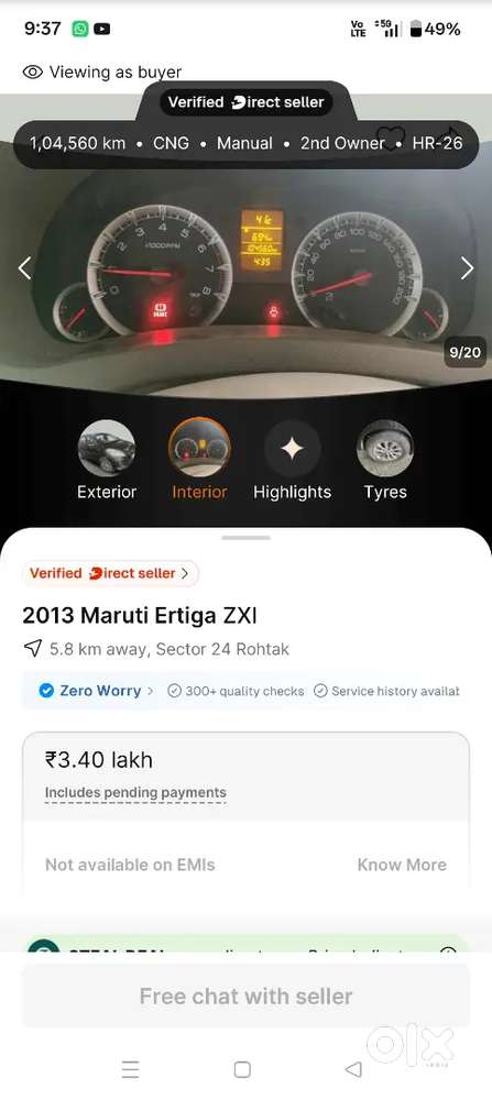 Maruti Suzuki Ertiga 2013 Petrol 106000 Km Driven
