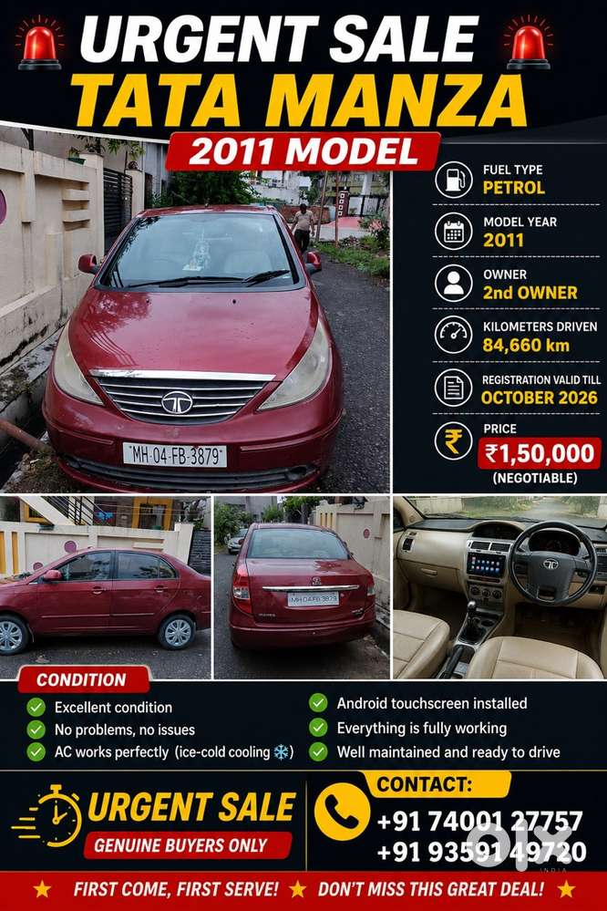 Tata Manza 1.3 Petrol Manual 2011