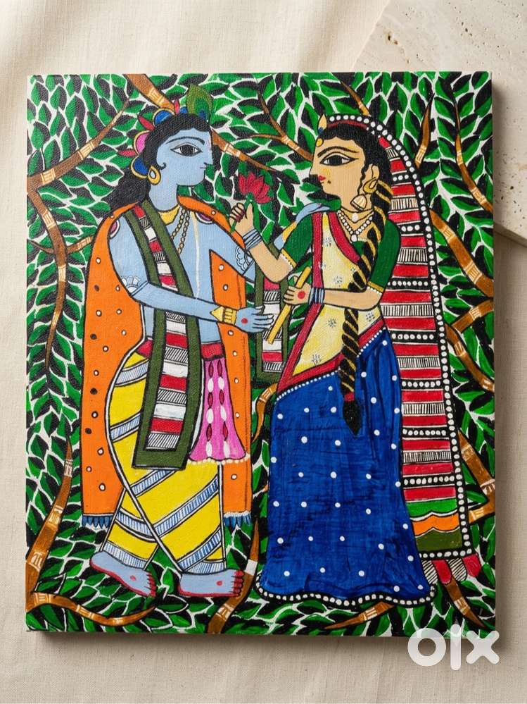 mithila painting radha krishna Art
