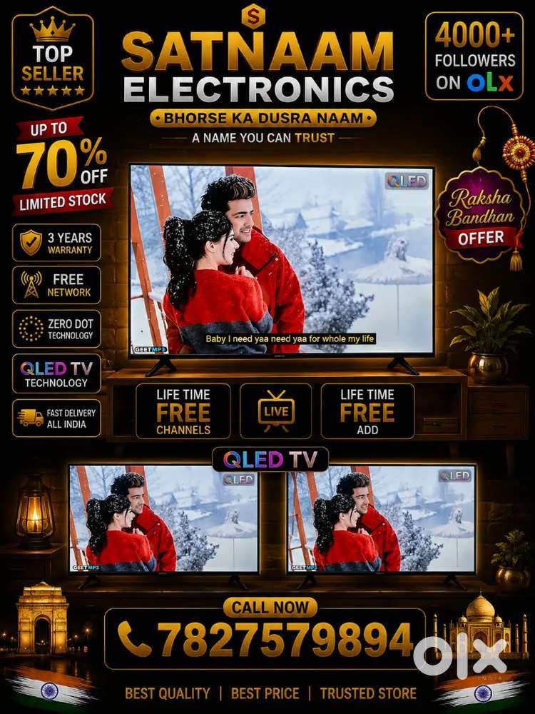 43 Q-LED TV 3 YEARS WARRANTY EXCHANGE OFFER HDR 10 ZERO DOT TECNOLOGY