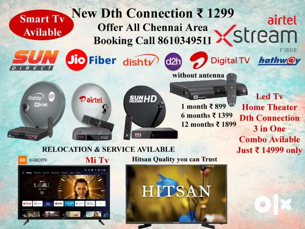 AIRTEL ! DISHTV VIDEOCON D2H ! SUNDIRECT ! DTH CONNECTION ! MI LED TV ...