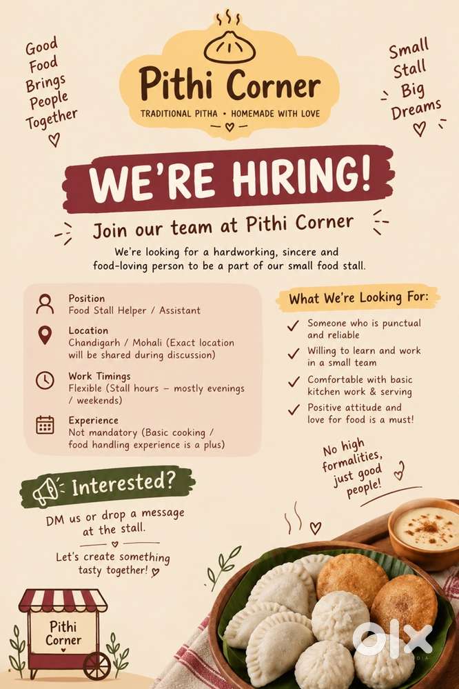 I am starting a cart and need a partner or helper for that .
