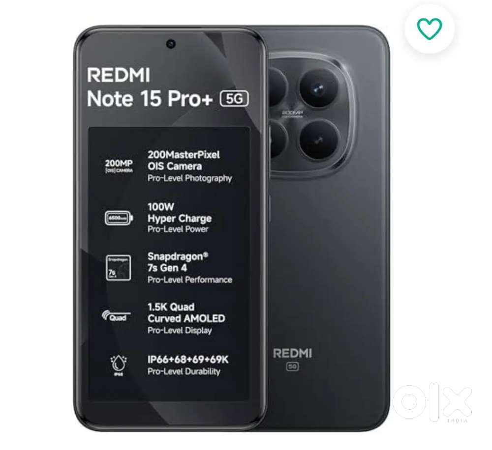 REDMI Note 15 Pro+ 5G (Carbon Black, 8GB + 256GB)  200MasterPixel OIS
