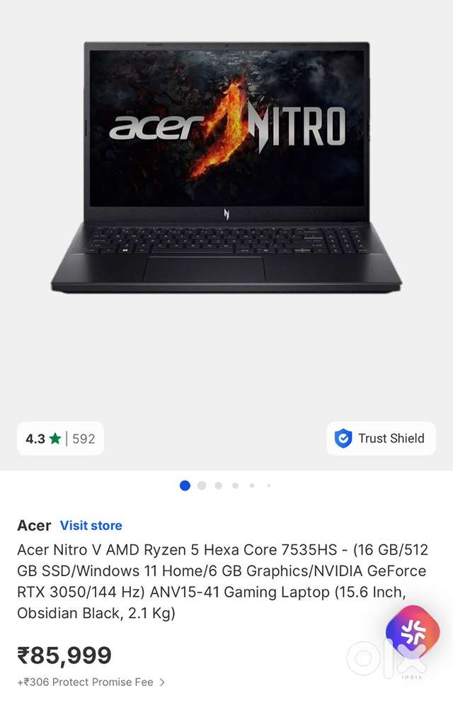 Acer v15 Laptop for sale