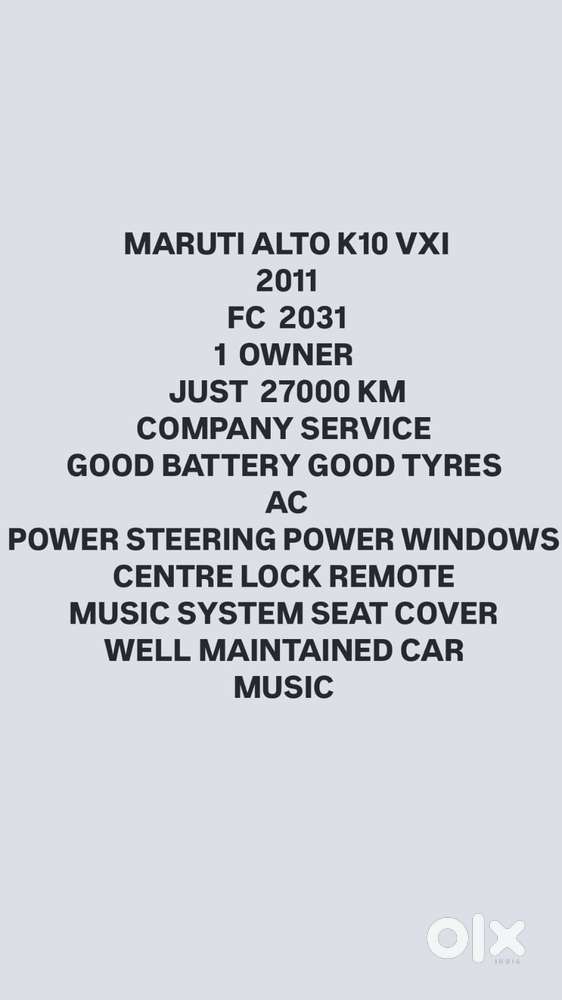 Maruti Suzuki Alto K10 Vxi, 2011, Petrol