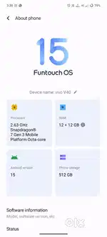 Vivo V40 12+12RAM / 512ROM