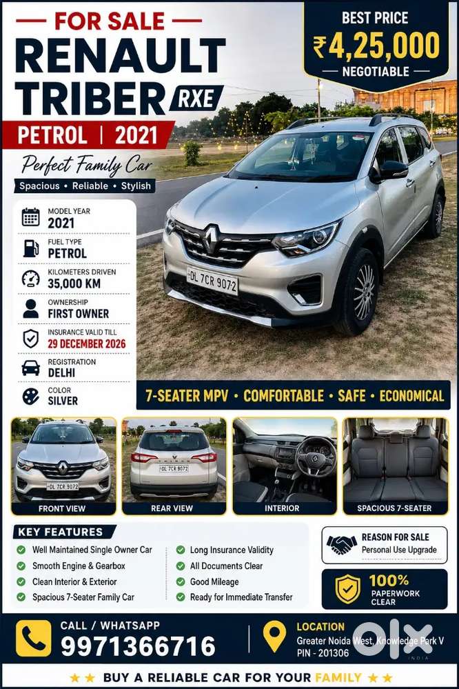 Renault Triber 2021 Petrol Good Condition