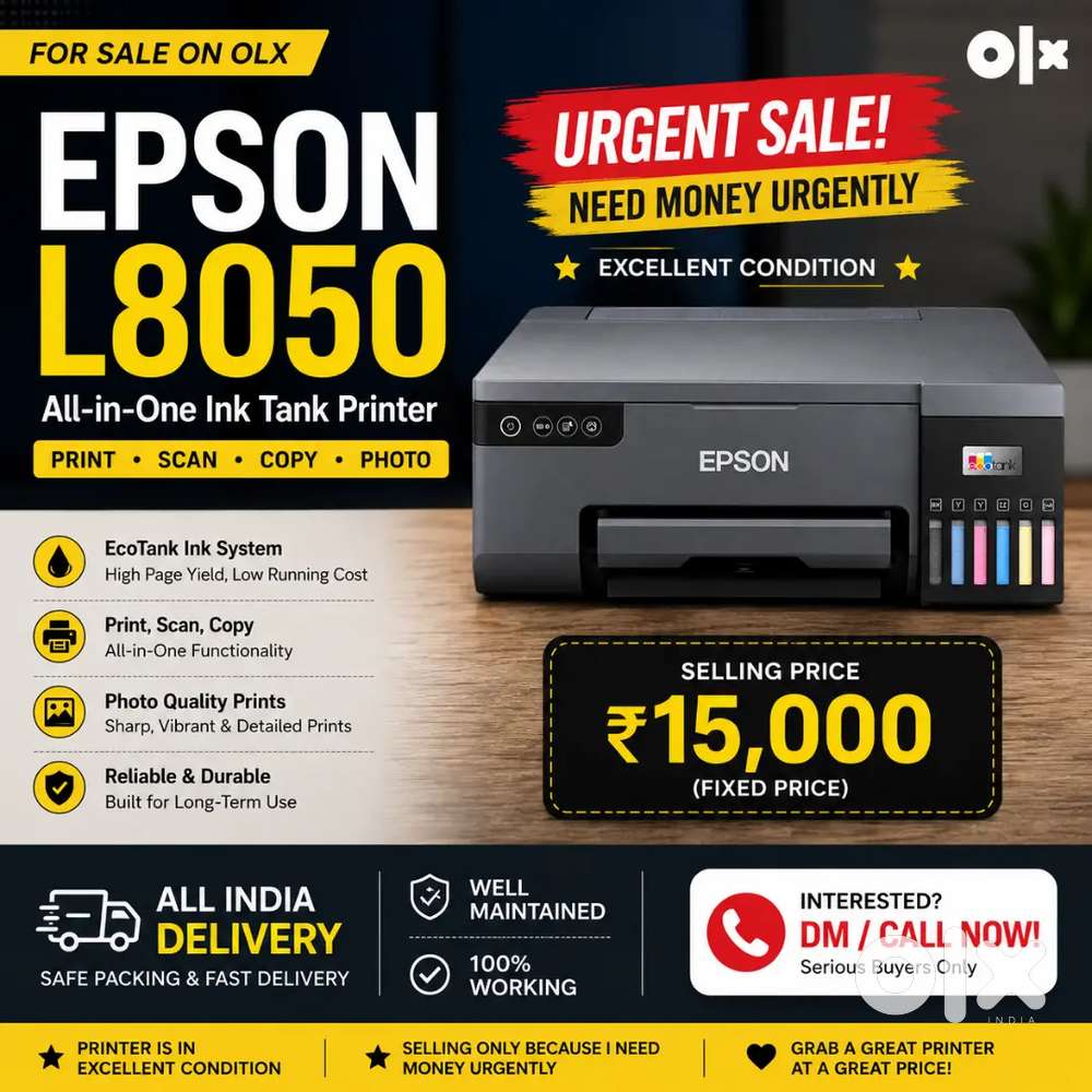 (All India Delivery For Free) Urgent need to sell my l8050 printer