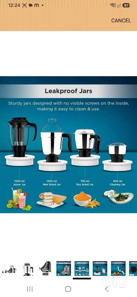 Butterfly Smart 750 Watts Mixer Grinder with 4 Jars