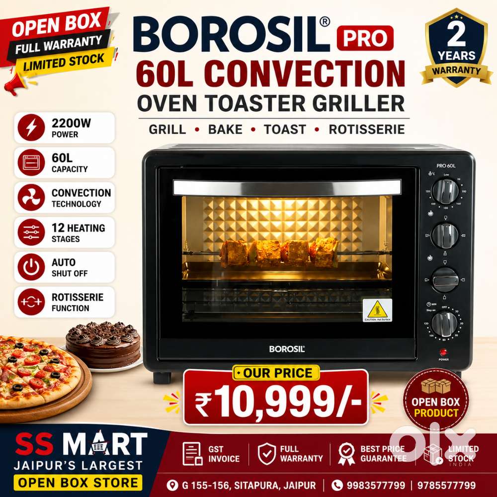 Borosil Pro 60L 2200W Convection Oven Toaster Griller