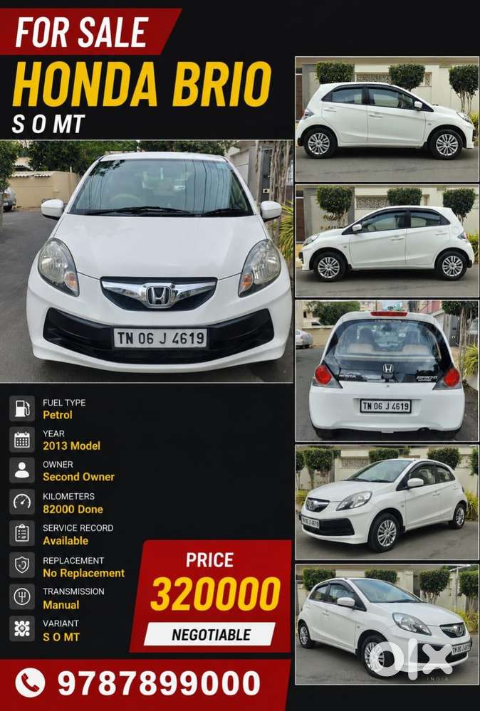 Honda Brio S Option Mt, 2013, Petrol