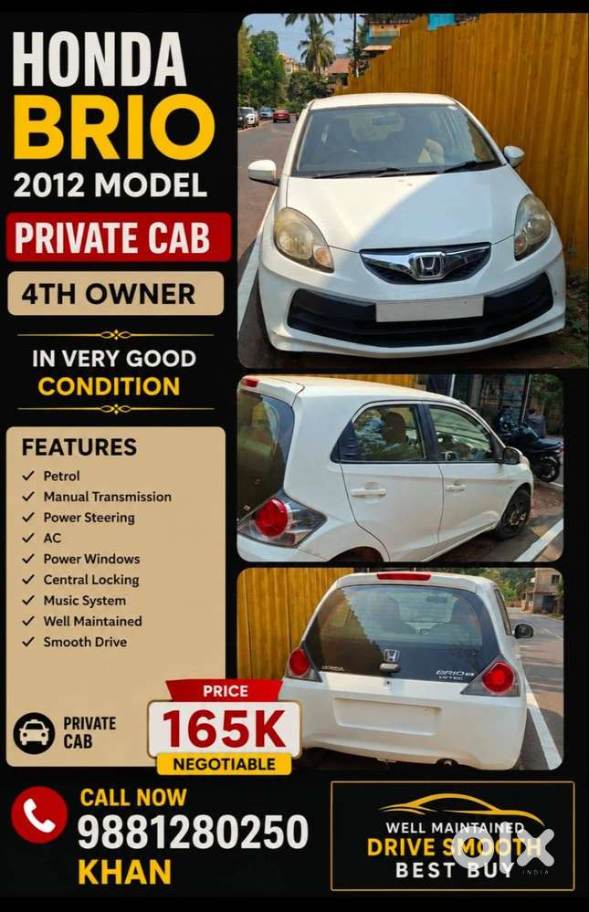 Honda Brio 2012 Petrol Good Condition