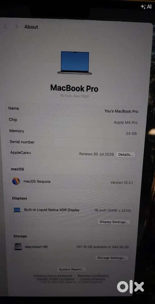 ​16-inch M4 - MacBook Pro