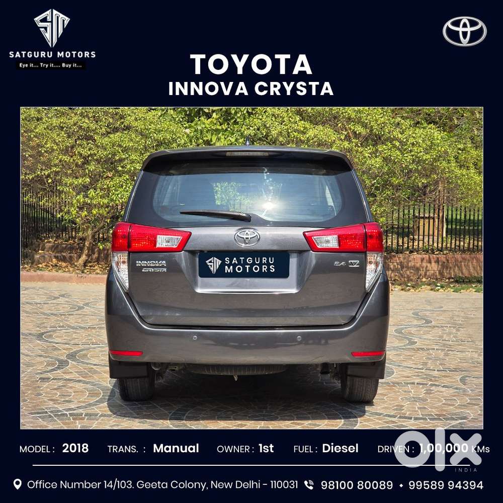 Toyota Innova Crysta 2.4 V, 2018, Diesel