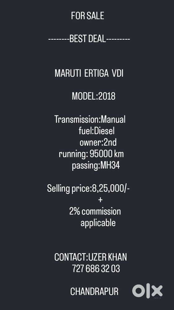 Maruti Suzuki Ertiga Vdi Shvs, 2018, Diesel