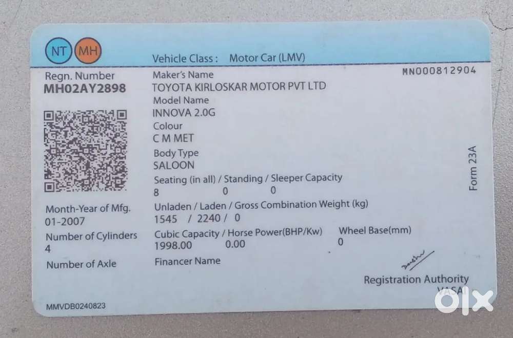 Innova Petrol/cng Working Condition